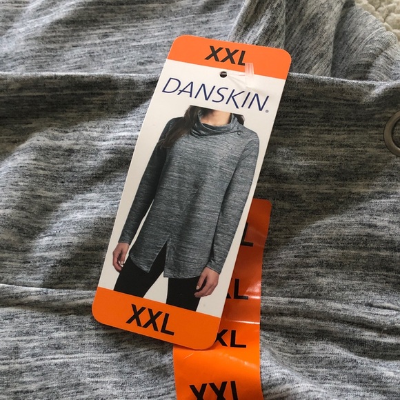 Danskin Heather Gray Cowl Neck Sweater - Picture 2 of 3